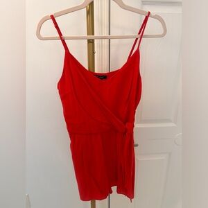 Elegant Red Women's Romper